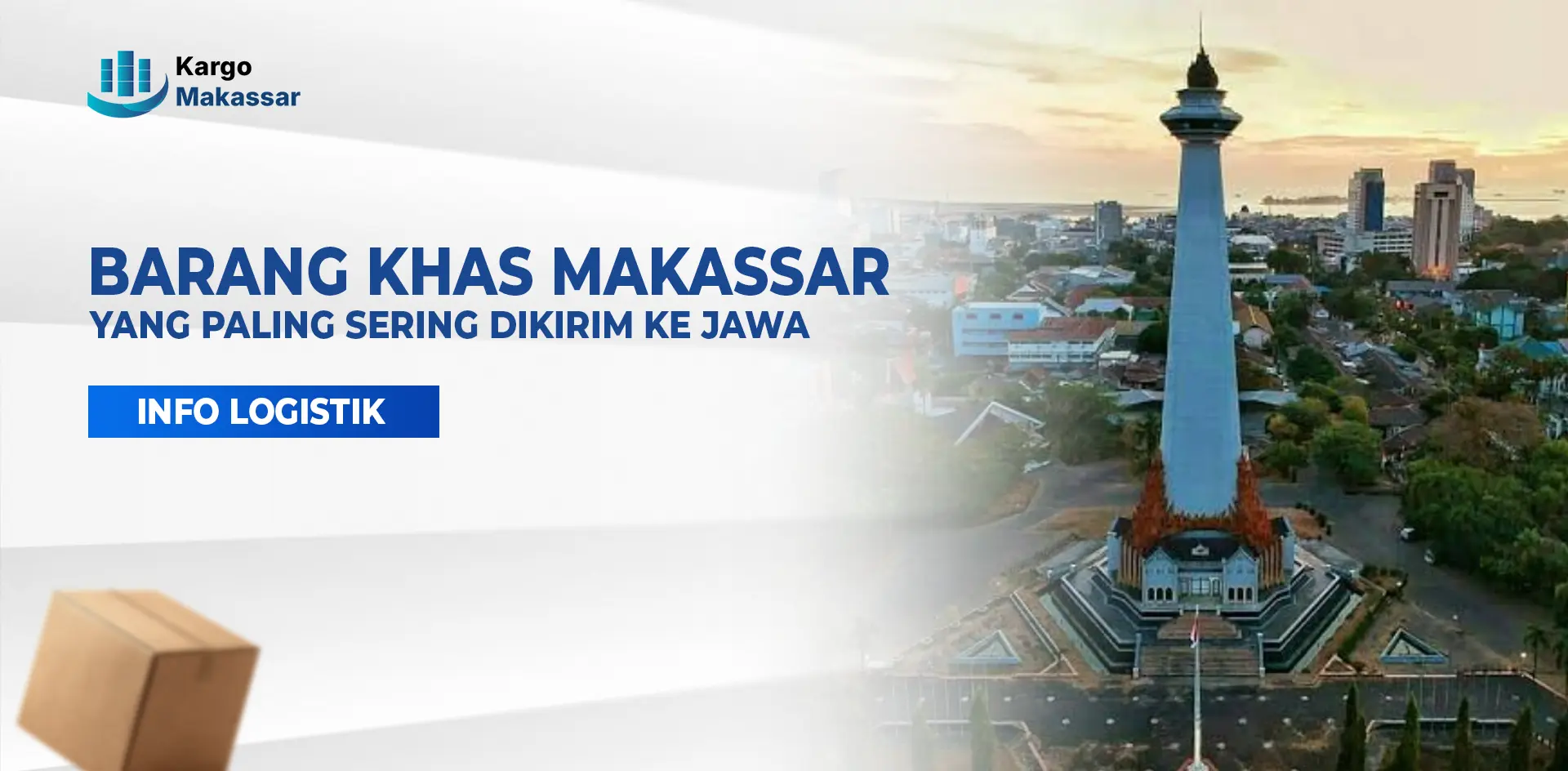 Ikon Kota Makassar sebagai ilustrasi barang khas Makassar yang sering dikirim ke Jawa melalui layanan cargo.
