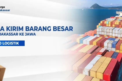Kapal kontainer yang menggambarkan proses pengiriman barang besar dari Makassar ke Jawa melalui jalur laut.